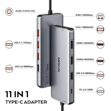 MOKiN 11 in 1 USB C Hub with 4K HDMI and VGA 2 | PricZone