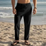 Mens Lightweight Linen Beach Pants with Pockets 3 | PricZone