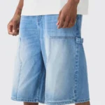 Mens Relaxed Fit Denim Cargo Shorts 4 | PricZone