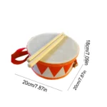 6 Inch Kids Wooden Drum Set with Strap  Sticks 3 | PricZone