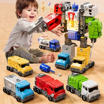 5 in 1 Robot Construction Vehicle Toy Set 1