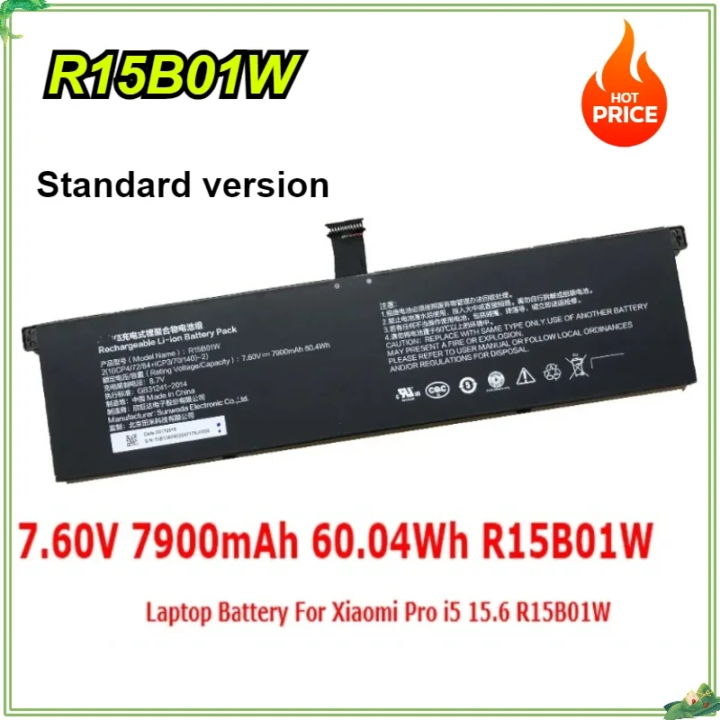 R15B01W New Laptop Battery for Xiaomi Pro I5 156 Inch R15BO1W TM1701 171501AQ 76V 7900mAh 6900mAh 1 | PricZone R15B01W New Laptop Battery for Xiaomi Pro I5 156 Inch R15BO1W TM1701 171501 AQ 76V 7900mAh 6900mAh 1 | PricZone