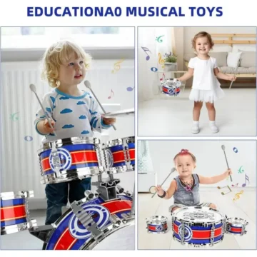 Mini Jazz Drum Set with LED and Stool for Kids 2 | PricZone