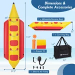 3 Person Inflatable Banana Boat with Air Pump 2 | PricZone