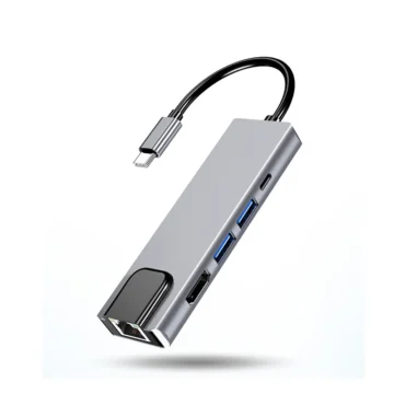 5in1 USB C Hub with RJ45 and Multiport Adapter 1 | PricZone