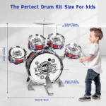 Mini Jazz Drum Set with Stool for Kids 4 | PricZone