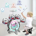 Mini Jazz Drum Set with LED and Stool for Kids 1 | PricZone