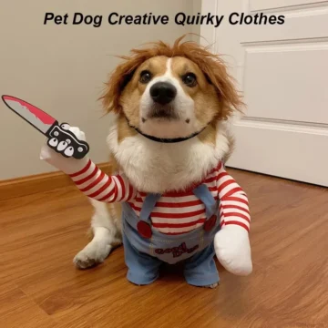 Pet Dog Quirky Costume Holding Knife 1 | PricZone