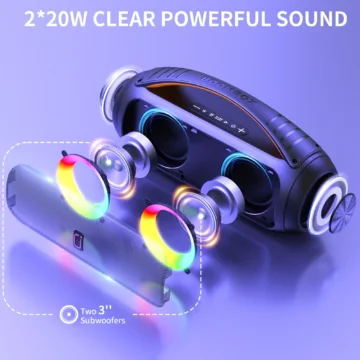 40W Waterproof Bluetooth Speaker LED Light 2