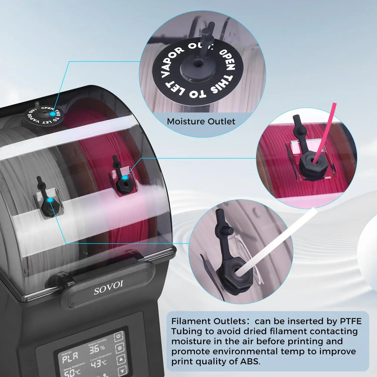 Sovol SH02 Filament Dryer Box for 3D Printer 5 | PricZone Sovol SH02 Filament Dryer Box for 3D Printer 5 | PricZone