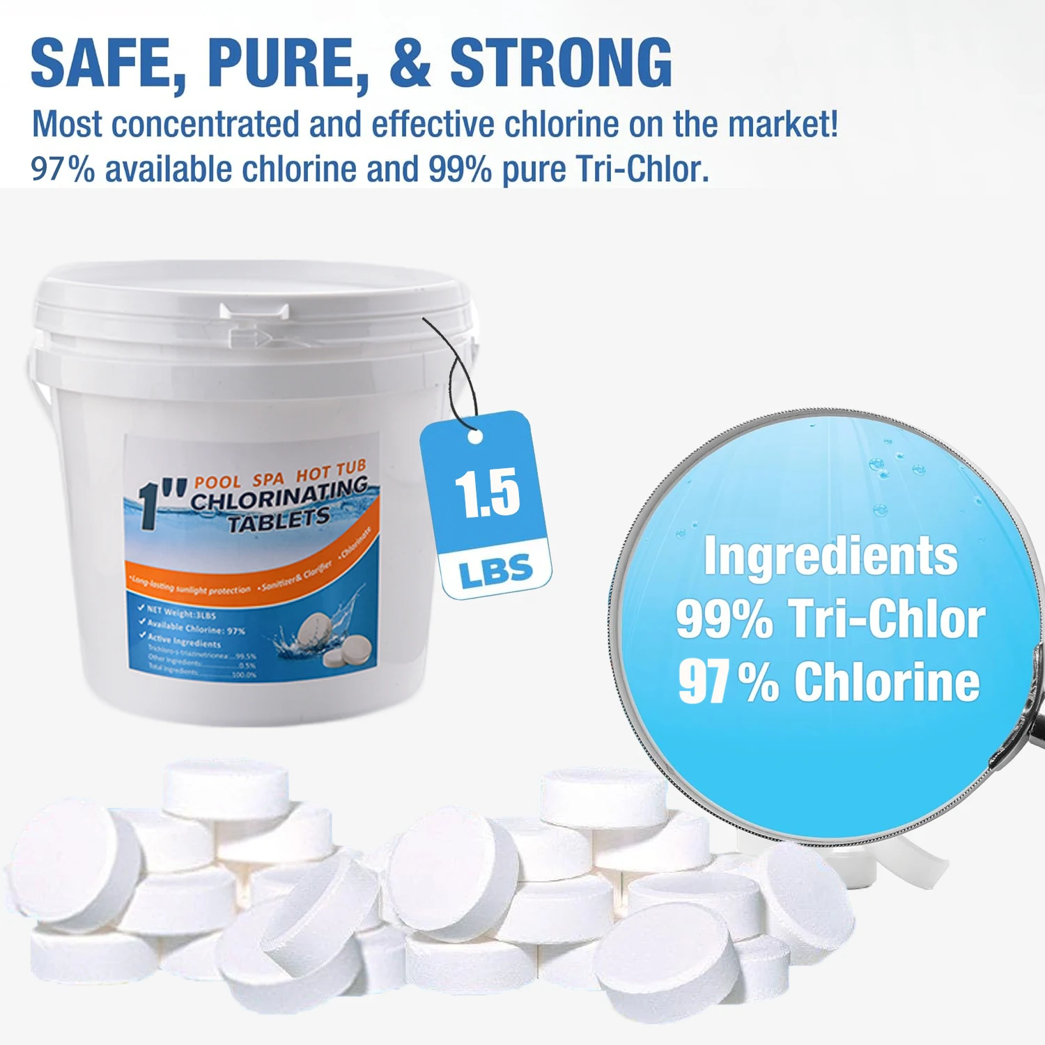 1inch Chlorine Tablets for Pools 15 Lbs 1 | PricZone 1 inch Chlorine Tablets for Pools 15 Lbs 1 | PricZone