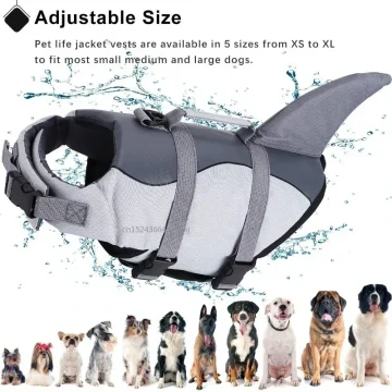 Shark Dog Life Jacket with Safety Handle 2