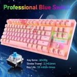 K2 Pink Blue Gaming Keyboard Mouse Set 5 | PricZone
