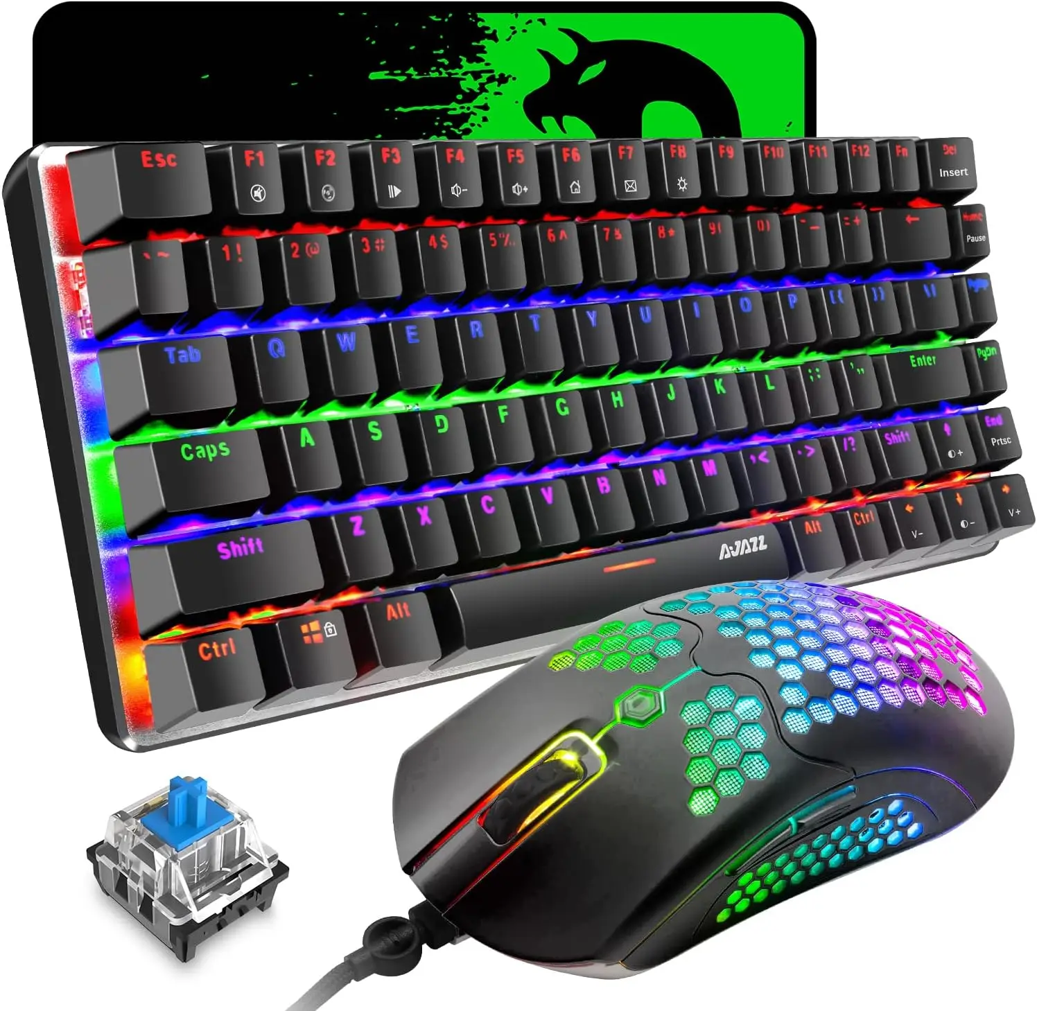 MAMBANAKE x ZIYOUANG AK33 Gaming KeyboardM5 MouseRainbow LED Backlit Mechanical Keyboard 1 | PricZone MAMBANAKE x ZIYOUANG AK33 Gaming KeyboardM5 MouseRainbow LED Backlit Mechanical Keyboard 1 | PricZone