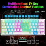 T61 Wireless Gaming Keyboard and Mouse Combo Ergonomic 61 Key Rainbow LED Backlight Rechargeable 4000mAh Battery Mouse Pad 4 | PricZone