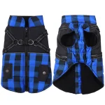 Plaid Winter Dog Jacket with Harness 3 | PricZone