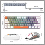 ZIYOU LANG T60 Wired Mechanical Gaming Keyboard and Mouse Combo Portable with Rainbow Backlit Honeycomb Mice Coiled 6 | PricZone