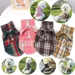 Summer Pet Shirt British Style Plaid Dog Vest Clothes For Small Dogs Chihuahua Cotton Puppy Shirts 1 | PricZone