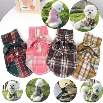 Summer Pet Shirt British Style Plaid Dog Vest Clothes For Small Dogs Chihuahua Cotton Puppy Shirts 1 | PricZone
