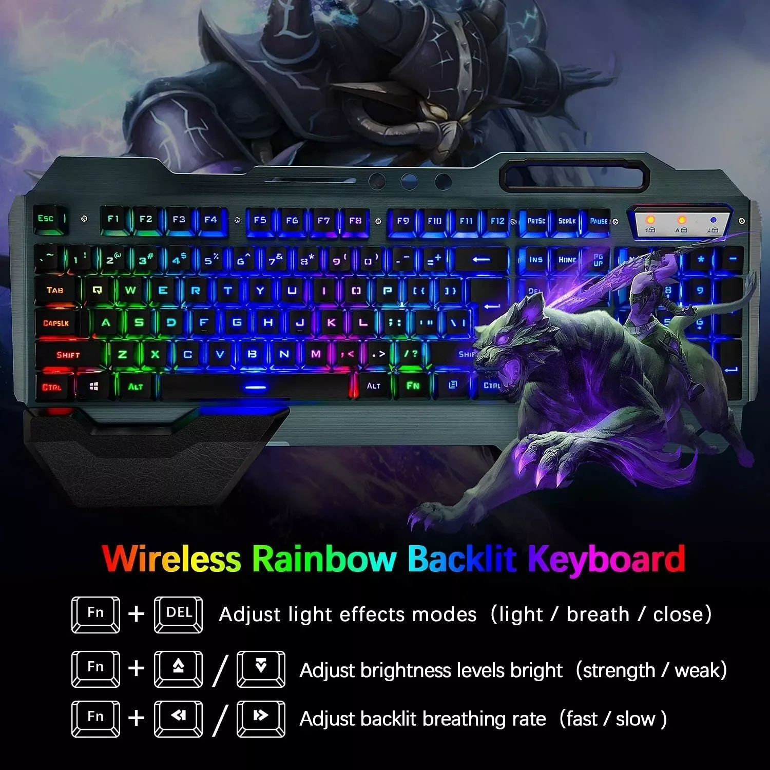 Wireless gaming Keyboard and Mouse Set RainbowRGB Backlit Rechargeable Keyboard and 7 Color Gaming Mute Mouse with Pad 1 | PricZone Wireless gaming Keyboard and Mouse Set RainbowRGB Backlit Rechargeable Keyboard and 7 Color Gaming Mute Mouse with Pad 1 | PricZone