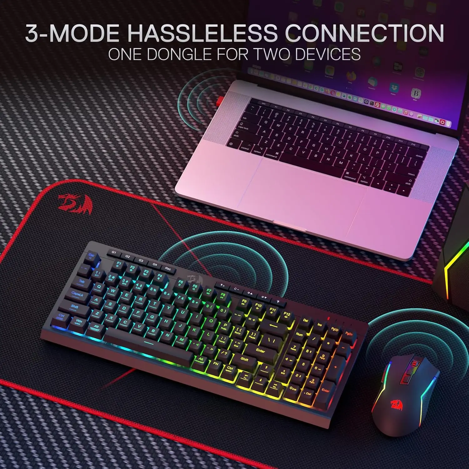 Redragon S142 Wireless RGB Gaming Keyboard Combo 4 | PricZone Redragon S142 Wireless RGB Gaming Keyboard Combo 4 | PricZone