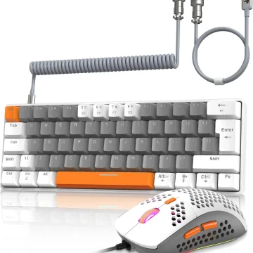 ZIYOU LANG T60 Wired Mechanical Gaming Keyboard and Mouse Combo Portable with Rainbow Backlit Honeycomb Mice Coiled 1 | PricZone