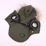 Warm Dog Jacket with Harness and Fur Hood 5 | PricZone