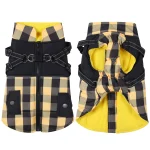Plaid Winter Dog Jacket with Harness 4 | PricZone