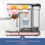 Pink 20 Bar Espresso Machine with Milk Frother 5 | PricZone