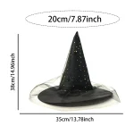Gothic Black Witch Hat with Mesh and Sequins 4 | PricZone