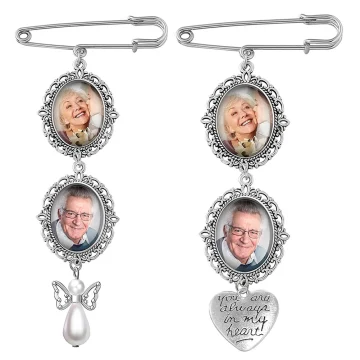 Bridal Bouquet Photo Charm Pearl Gem Pendant 1 | PricZone