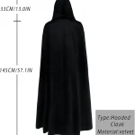 Viking Hooded Cape Medieval Black Cloak 5 | PricZone