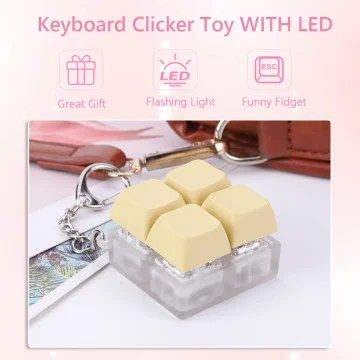 Keyboard Fidget Keychain with LED Light 2