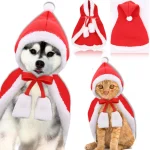 Santa Pet Cloak Warm Plush Hoodie for Small Pets 4 | PricZone