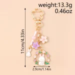 Cute Rabbit Wreath Keychain for Women and Girls 6 | PricZone