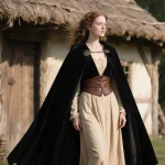 Viking Hooded Cape Medieval Black Cloak 2 | PricZone