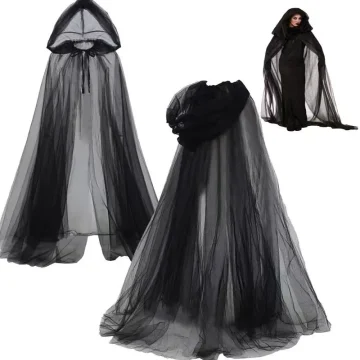 Gothic Hooded Mesh Cape Witch Cloak Unisex 1 | PricZone