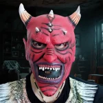 Red Oni Demon Mask with Horns for Cosplay 3 | PricZone