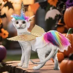 Cat Unicorn Costume with Horns and Rainbow Mane 1 | PricZone