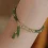 Retro Green Bamboo Beaded Bracelet with Leaf Charm