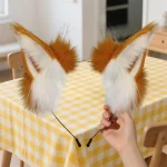 Furry Black Cat Ears Headband for Cosplay 4 | PricZone