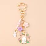Cute Rabbit Wreath Keychain for Women and Girls 4 | PricZone