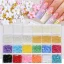 24 Grid 3D Flower Nail Charms Set