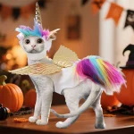 Cat Unicorn Costume with Horns and Rainbow Mane 3 | PricZone