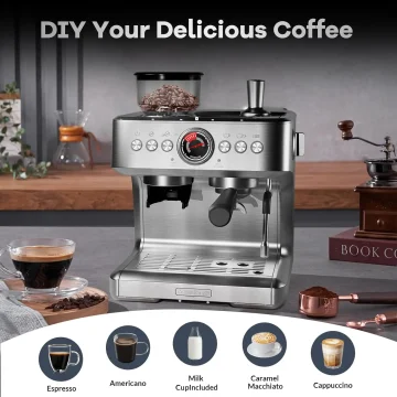 20 Bar Espresso Machine with GrinderFrother 1 | PricZone