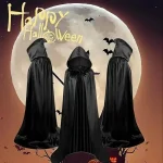 Unisex Hooded Black Witch Cloak Long Cape 4 | PricZone