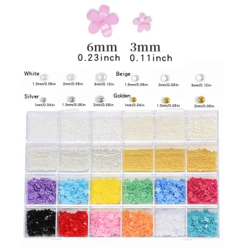 24 Grid 3D Flower Nail Charms Set 2