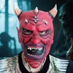 Red Oni Demon Mask with Horns for Cosplay 1 | PricZone
