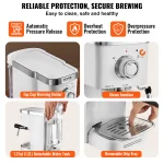 SucceBuy 15 Bar Espresso Machine with Frother 6 | PricZone