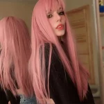Pink Straight Wig with Air Fringe Heat Resistant 1 | PricZone